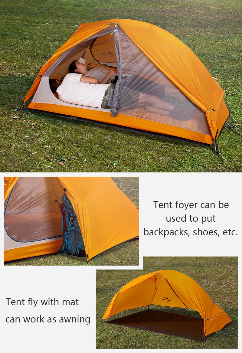 Cheap Goat Tents  Outdoor 2 People 20D Silicon Ultralight Riding Tents Double Layer Hiking Climbing Camping Tents Backpacking Cycling T Tents 